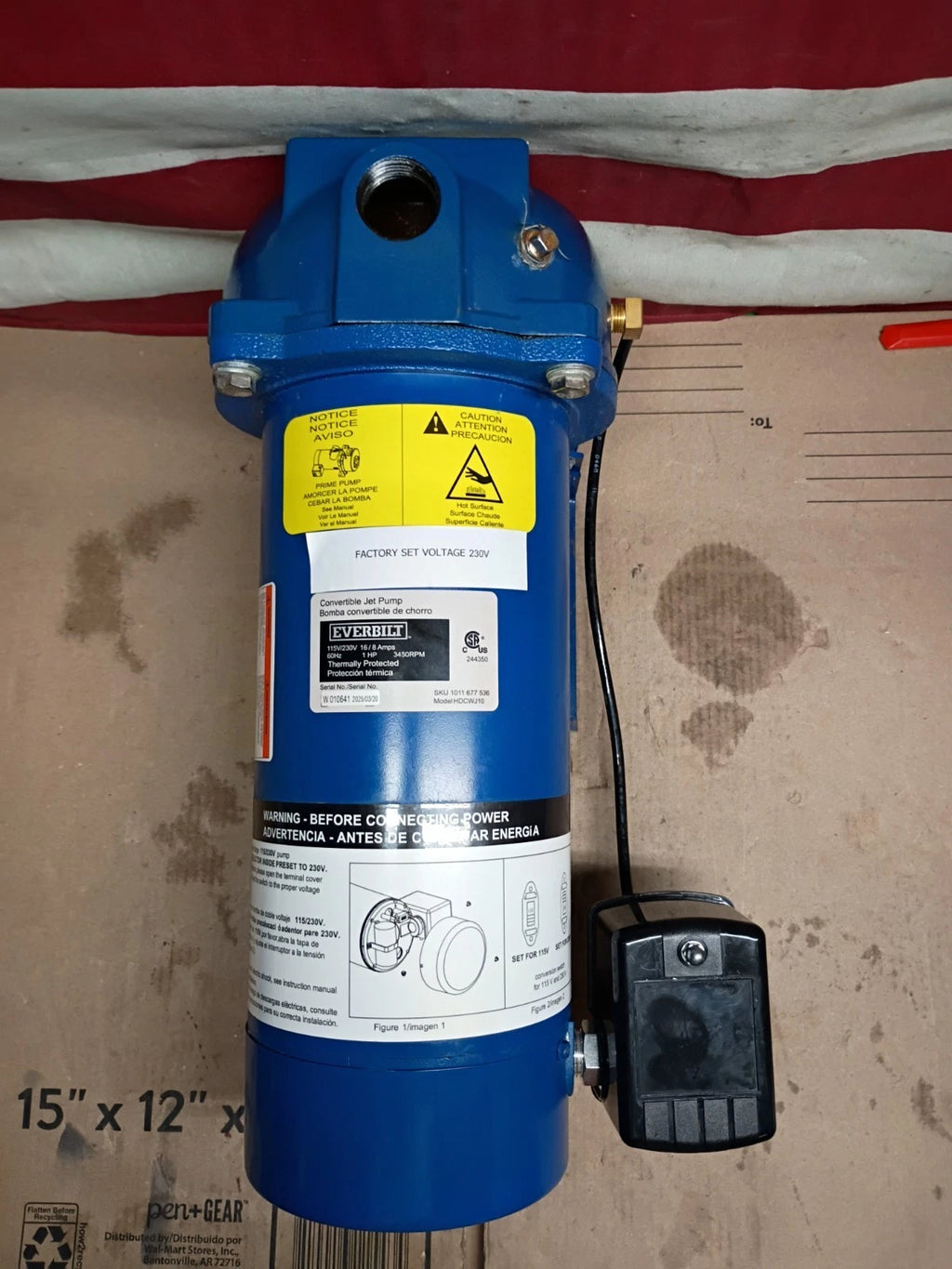 Everbilt HDCWJ10 1HP Professional Convertible Jet Pump *For Parts*
