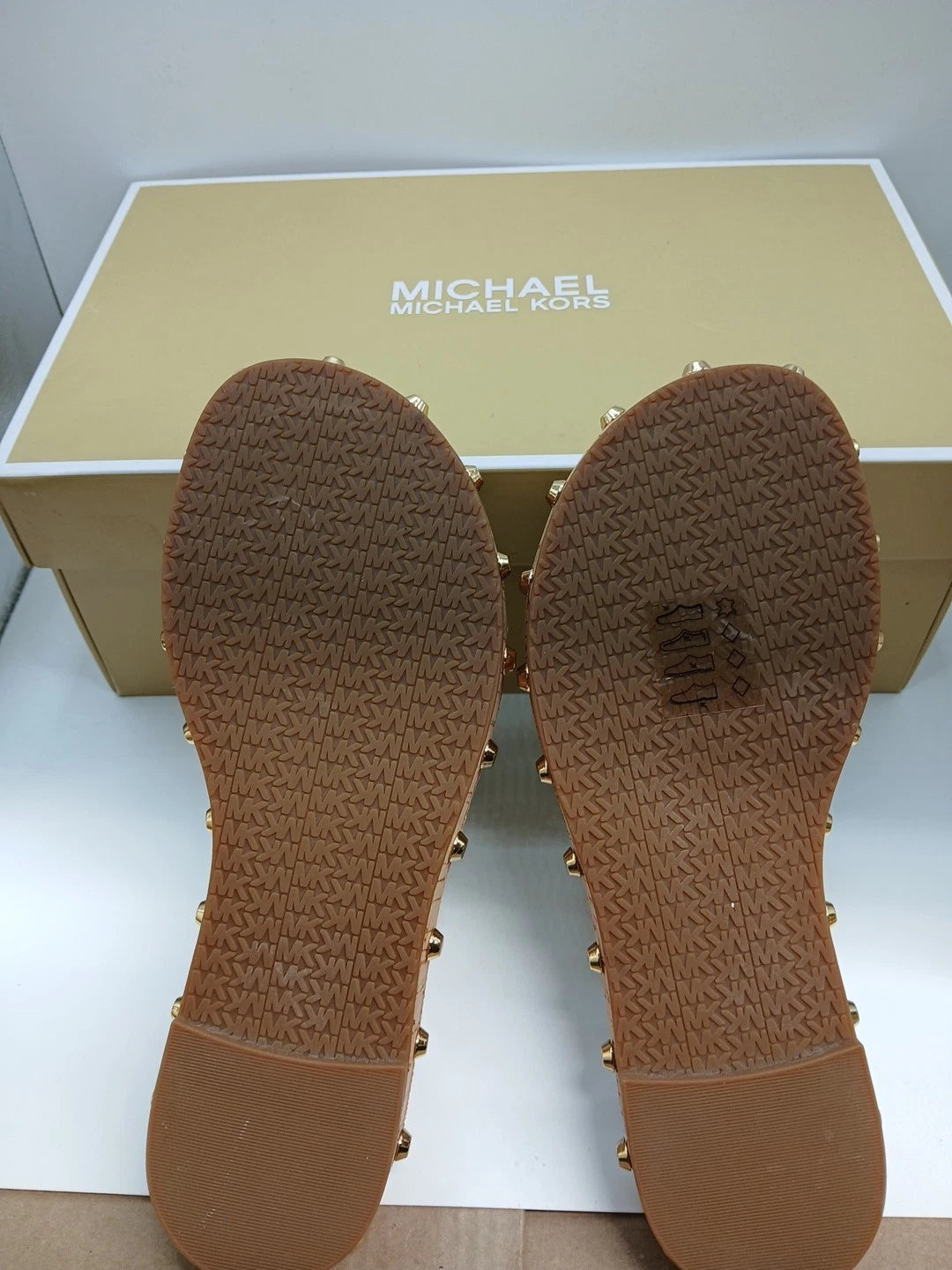 Michael Kors Ellen Slide Leather White Size 5M
