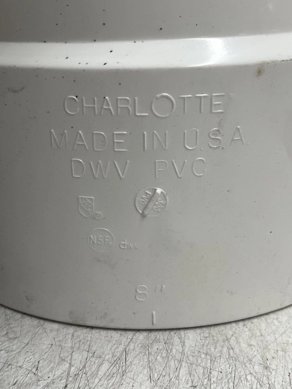 (2PK) Charlotte Pipe PVC 00300 1800 8" PVC DWV 90-Degree Elbow Sch 40 Fittings