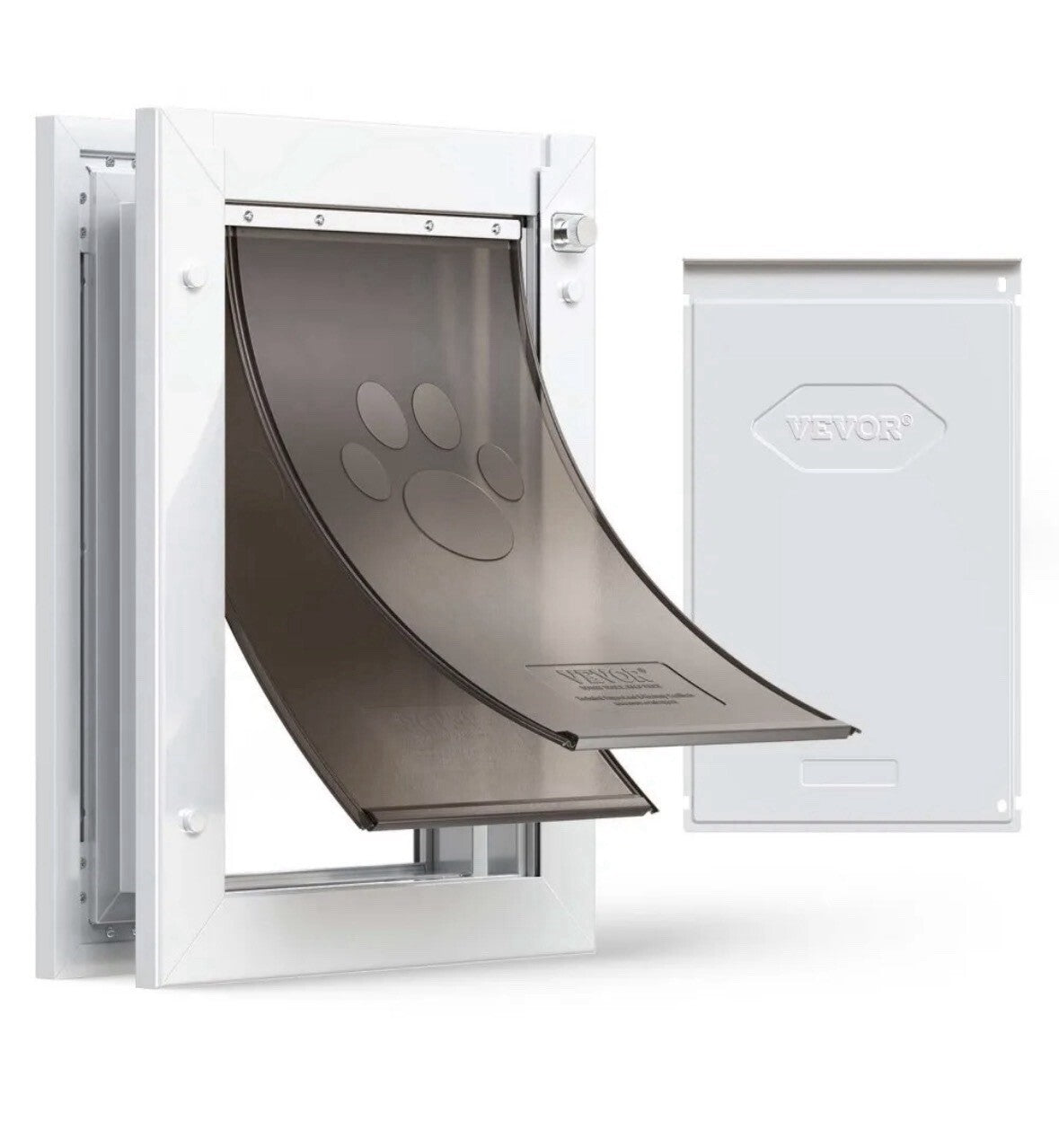 VEVOR M Pet Door, 8.25" x 12.25" Aluminum Frame W/ Lock and Flap System Open Box