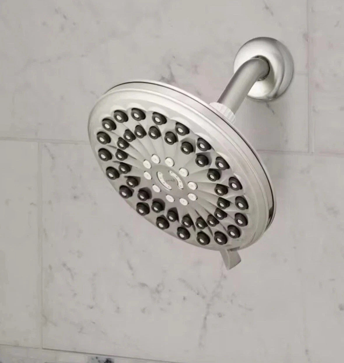 6-Spray Patterns 7 in Drencher Wall Mount Adjustable Shower Head Brushed Nickle