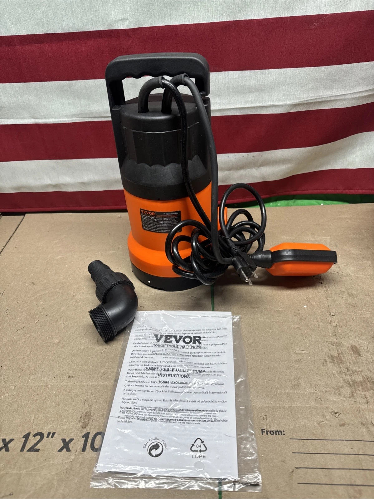VEVOR Utility Pump, 1 HP, 4000 GPH High Flow, 31 ft Head…