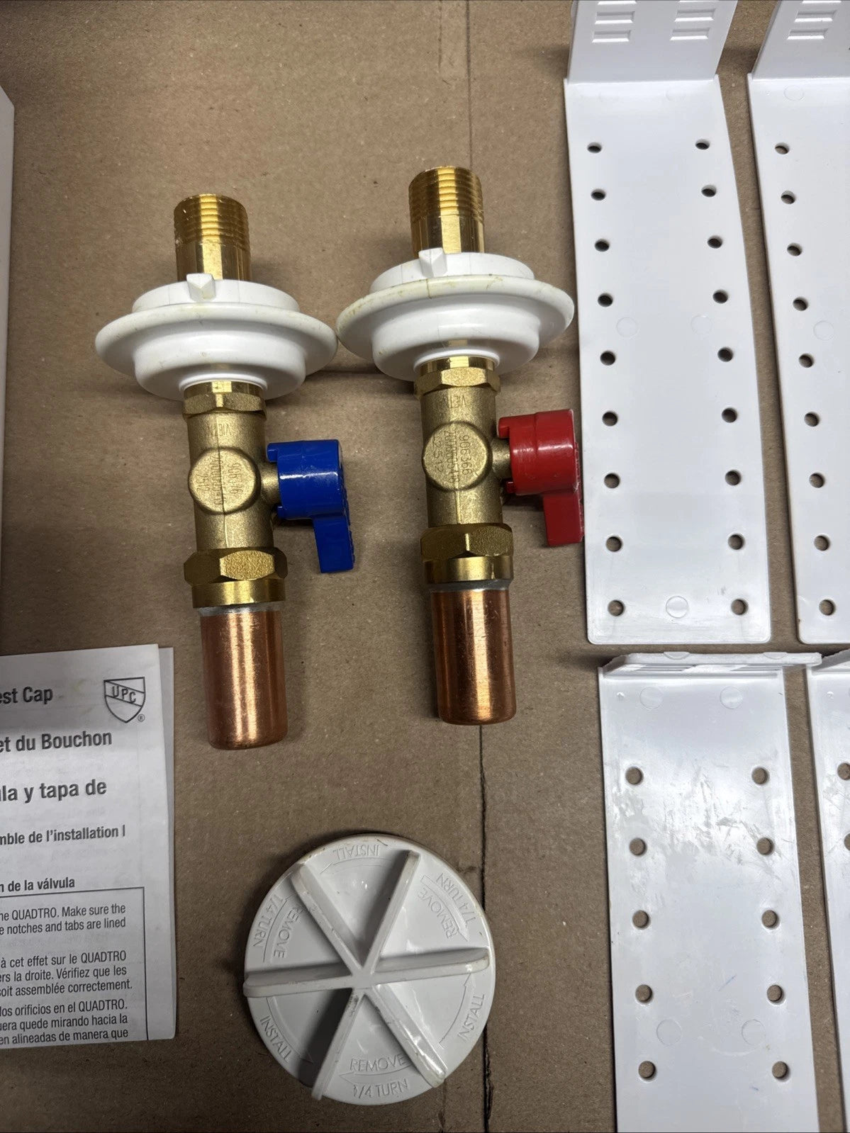NOB Oatey Washing Machine Outlet Box w/ Water Hammer Arresters 1/4" Turn.