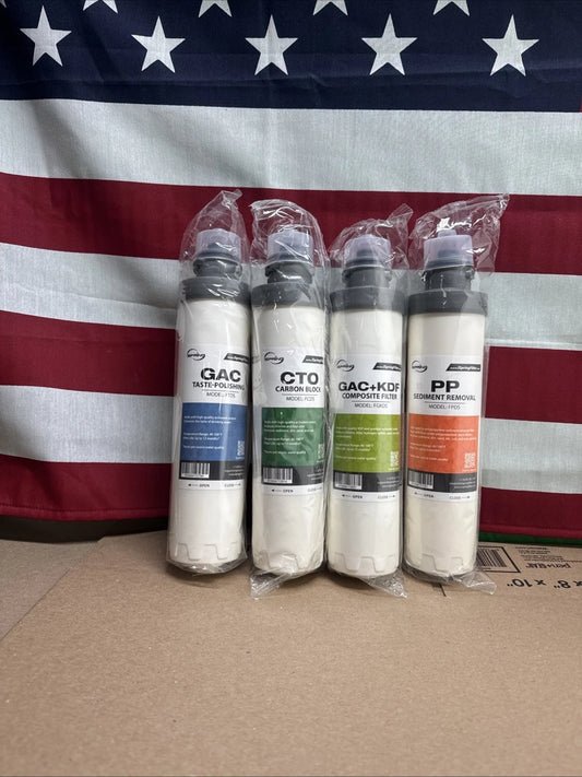 LOT OF 4 iSpring Model GAC, CTO, GAC+KDF, PP Water Filter , White