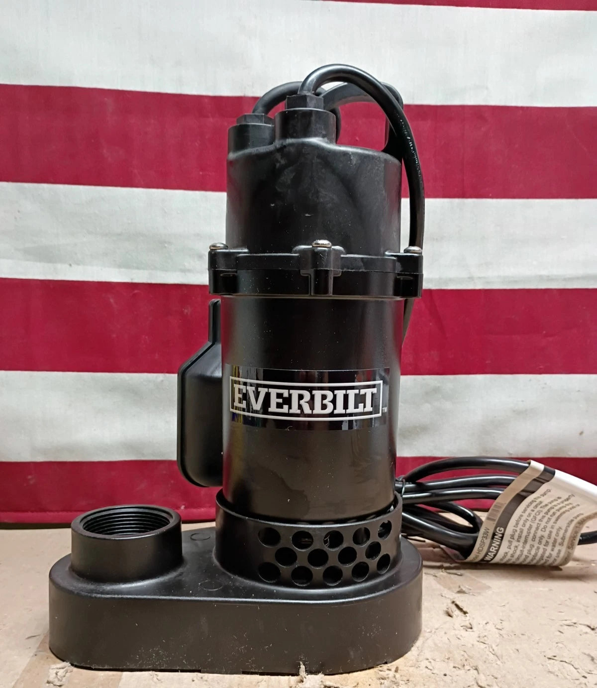 Everbilt 1/3 HP Corrosion Resistant Aluminum Sump Pump w/ Tether Switch OB.
