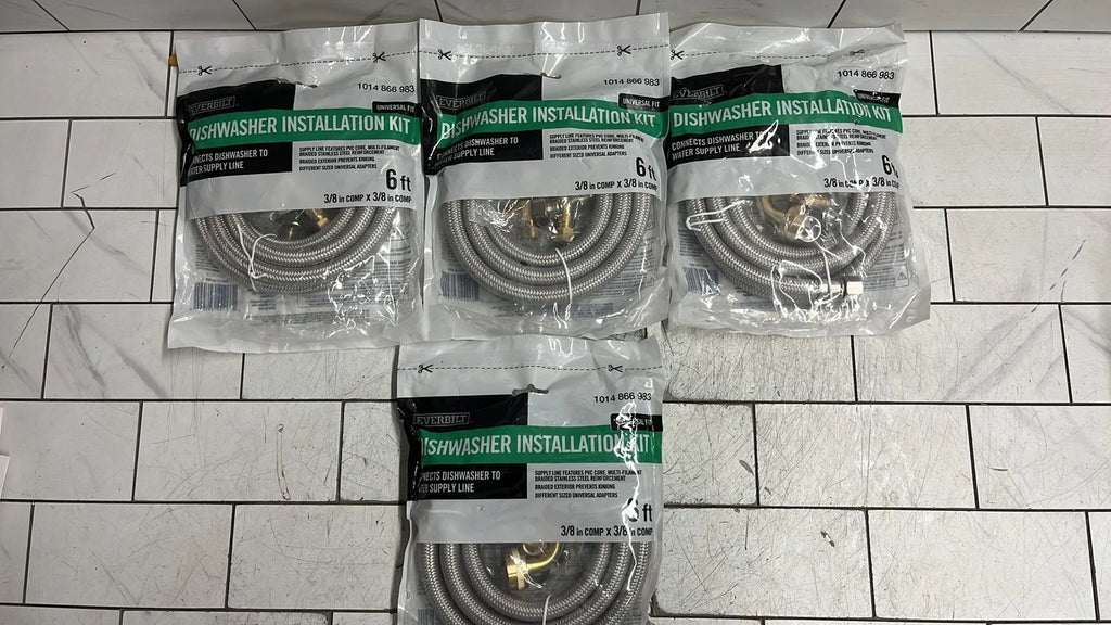 QTY of 4 Everbilt 7228-72-38-6EEB Dishwasher Installation Kit- Universal