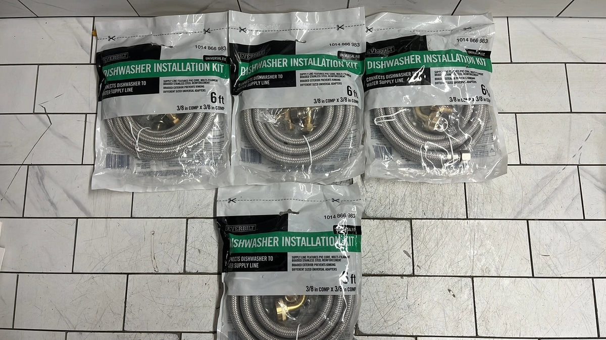 QTY of 4 Everbilt 7228-72-38-6EEB Dishwasher Installation Kit- Universal