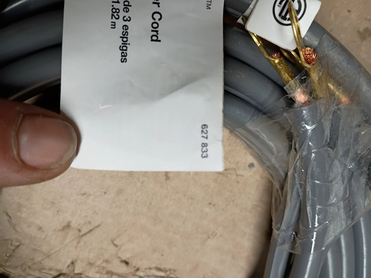 5PK HDX 627 833 Universal Dryer Cord Male-to-Female Gray 3-Wire 400W 10/3" x 6Ft