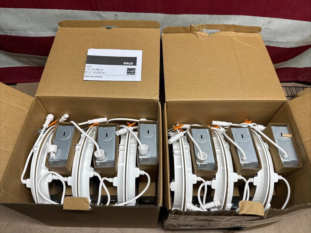 Pack of 12 HALO HLBE 6 in. Slim Canless Downlight 3000K Construction/Remodel
