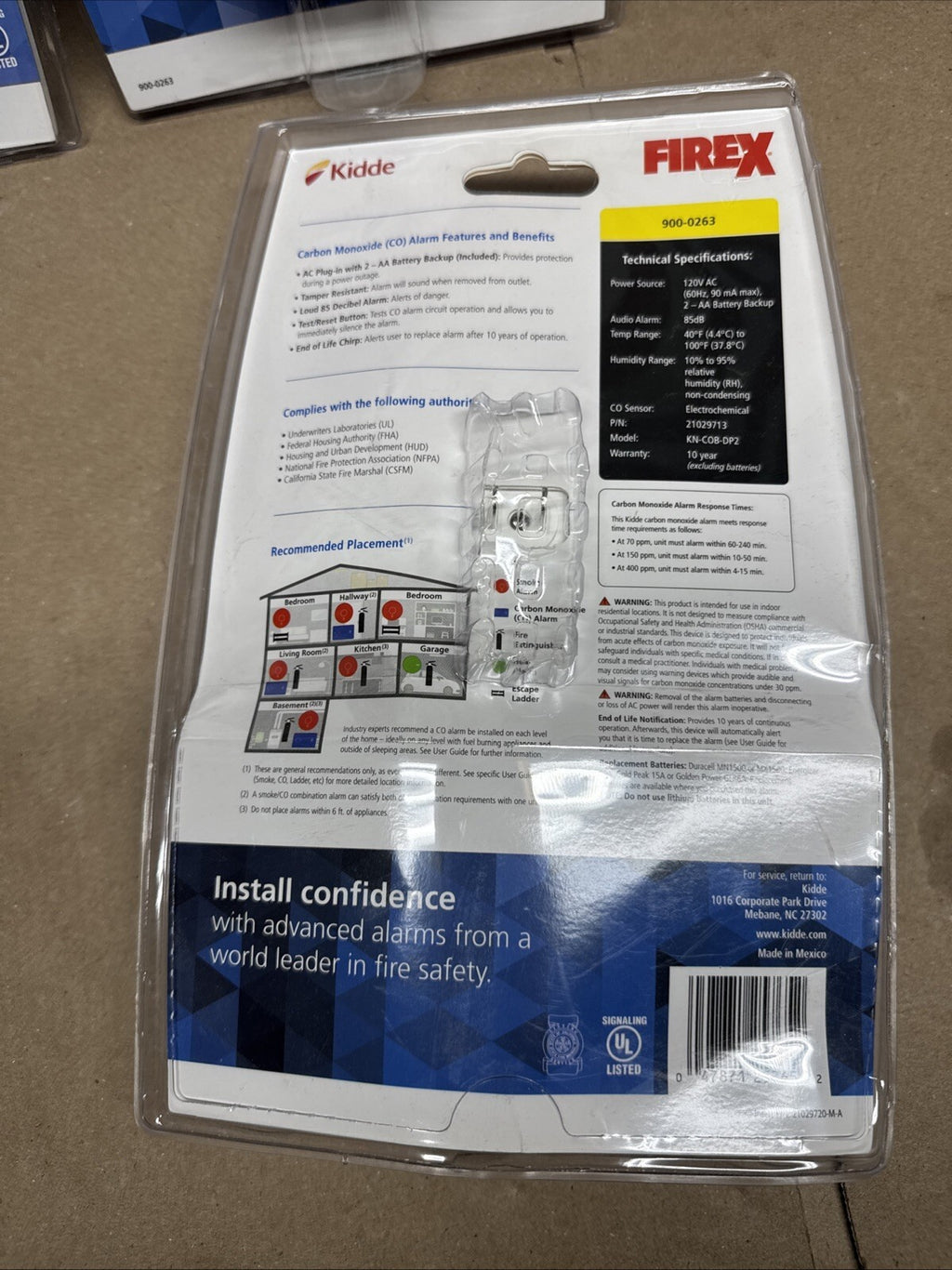 4-Pack Kidde 21027451 Plug In Carbon Monoxide Alarm with Battery Back-Up New