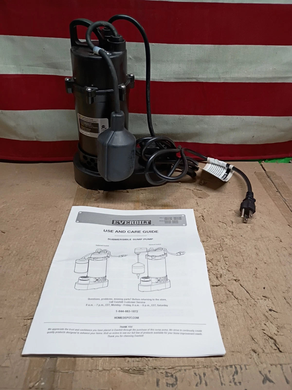 Everbilt HDSP50W 1/2 HP Submersible Aluminum Sump Pump with Tethered Switch, OB