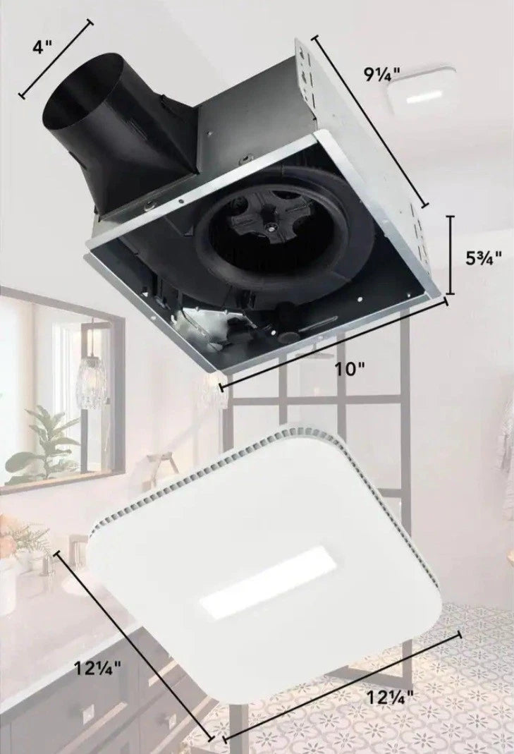 Broan NuTone Flex AE80K CFM Ceiling Bathroom Exhaust Fan CleanCover Grille White
