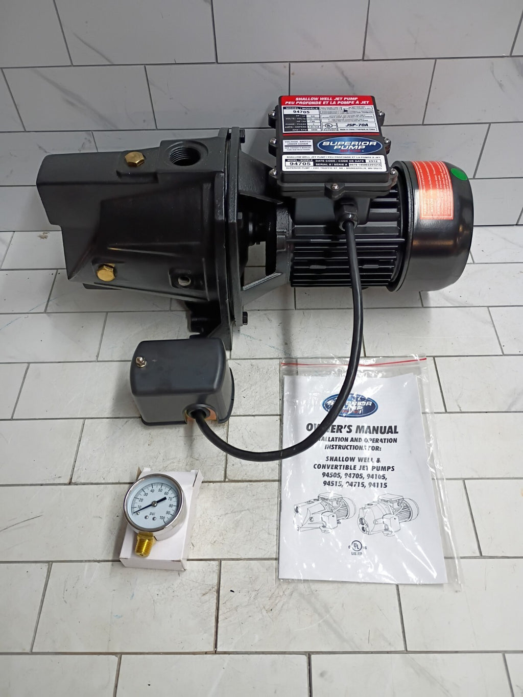 Superior Pump 94105 1HP Shallow Well Jet Pump Used Read