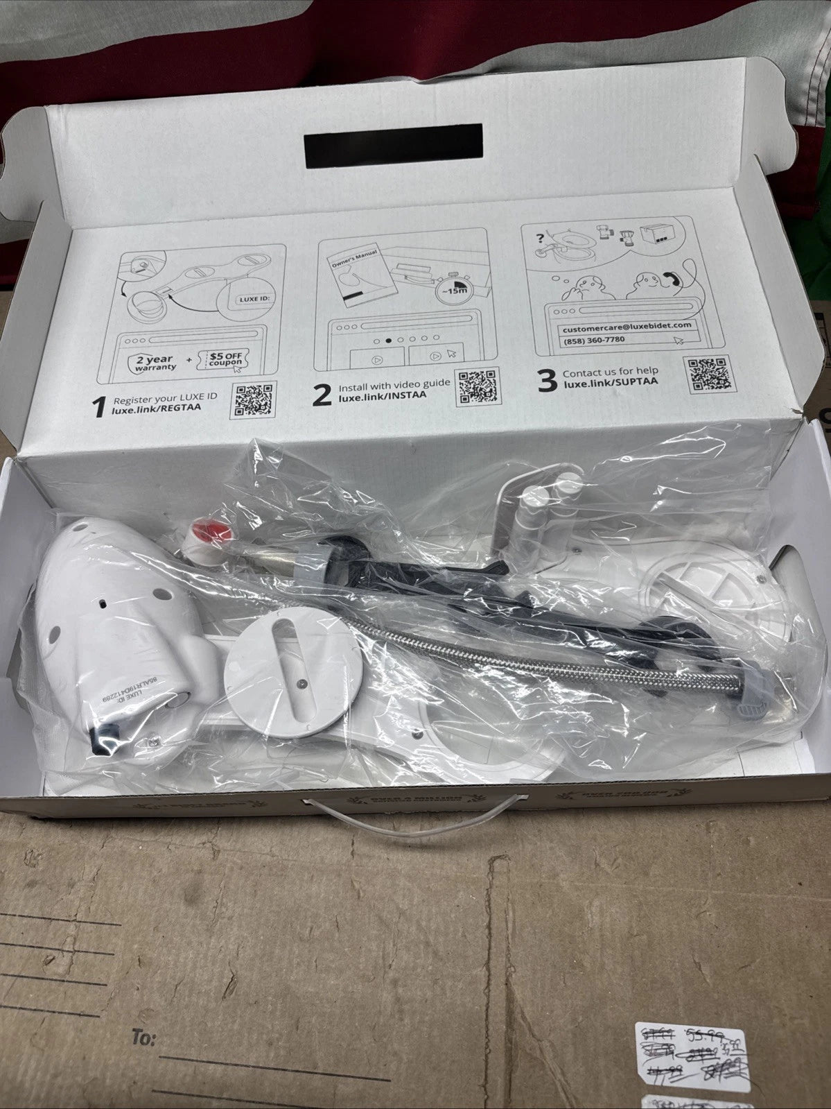 LUXE Bidet NEO 185 Gold Dual Nozzle Toilet Seat Attachment, Open Box, New