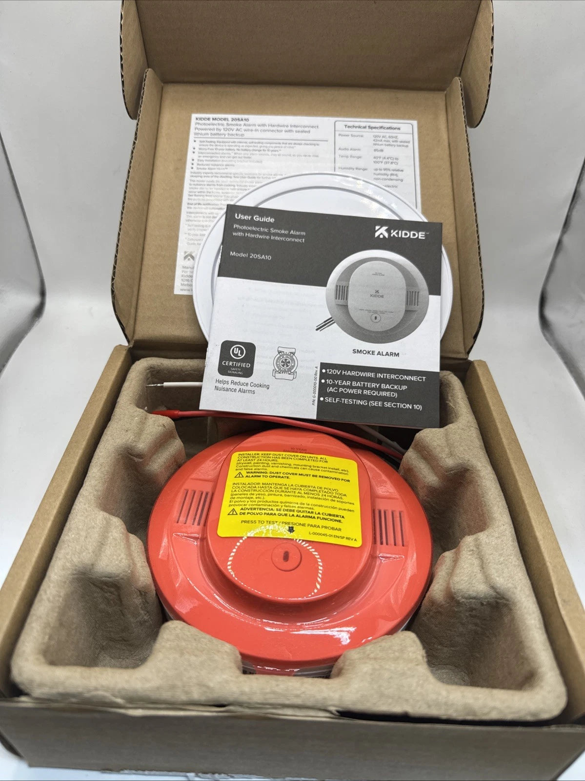 Kidde 20SA10 Hardwired Smoke Detector, 10-Year Battery, Interconnectable