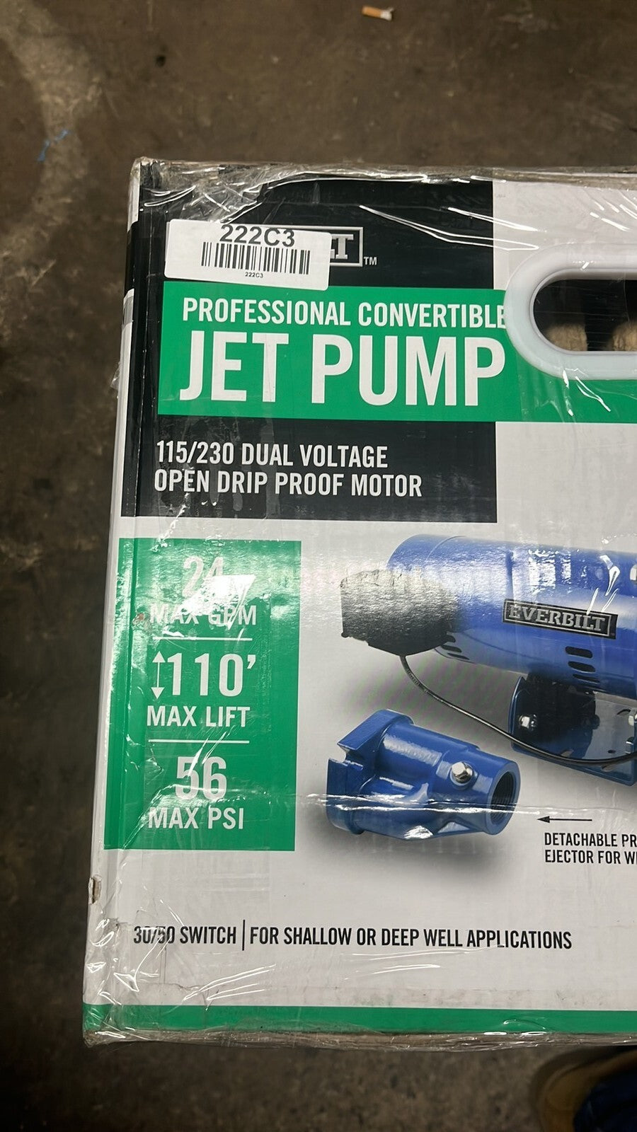 Everbilt HDCWJ10, 1 HP Professional Convertible Jet Pump PARTS ONLY