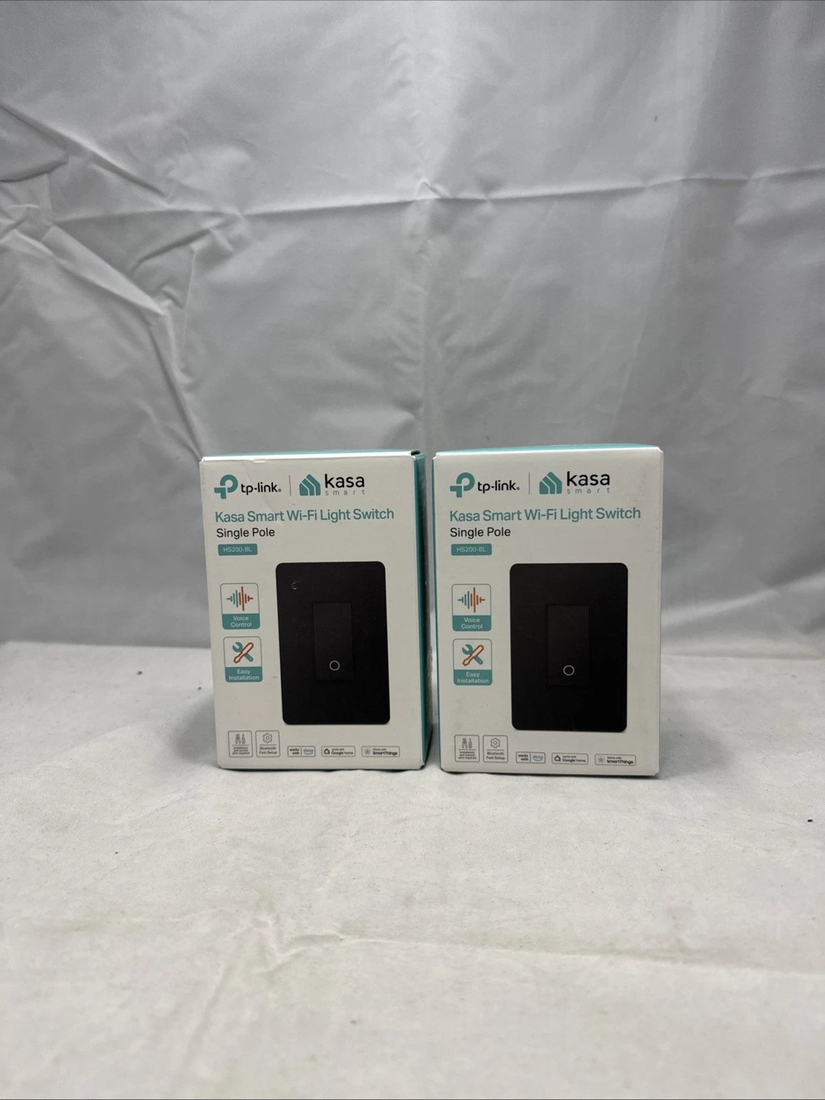 LOT OF 2 Kasa Smart HS200-BL Wi-Fi LightSwitch Single Pole Bluetooth Fast Setup