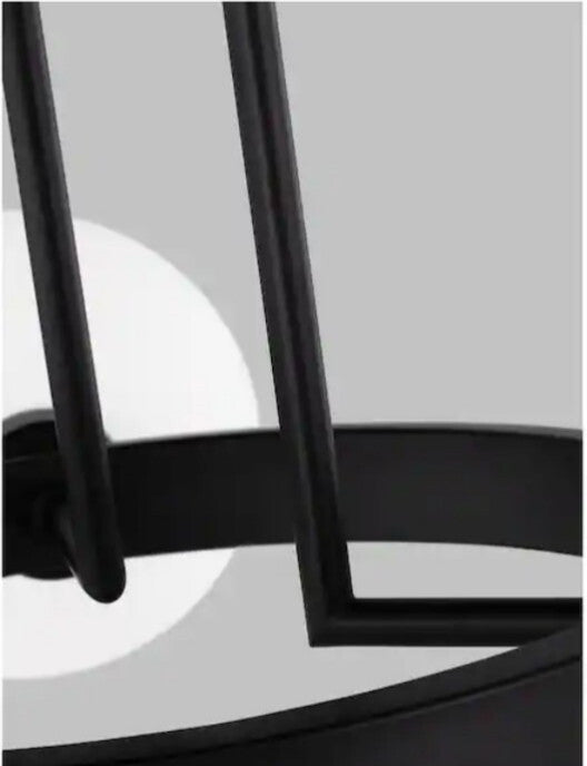 Visual Comfort Clybourn 3-Light Midnight Black Semi-Flush Mount 7761603-112 OB
