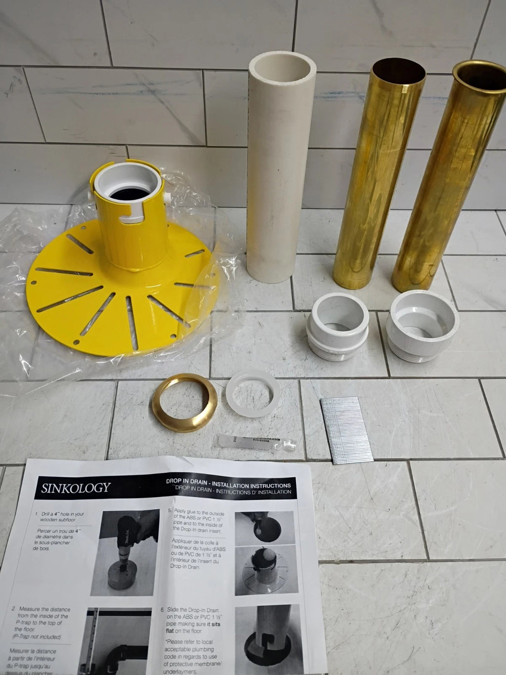 SINKOLOGY SinkSense PVC Quick-Fit Bathtub Drop-in Rough-In Kit SDT901-PCV OB
