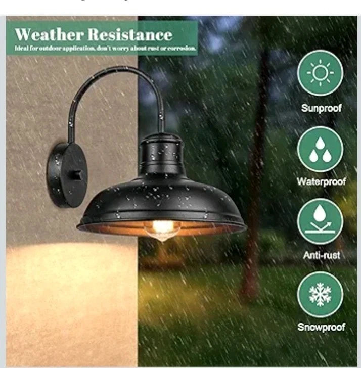 4Pk Wall Lamps Barn Farmhouse Gooseneck Wall Mount - Bronze - Open Box