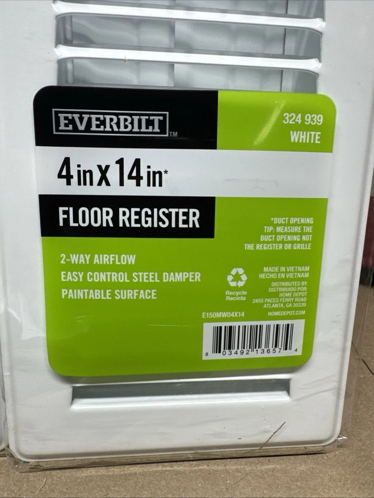 Lot of 11 4 in. x 14 in. 2-Way Steel Floor Register in White