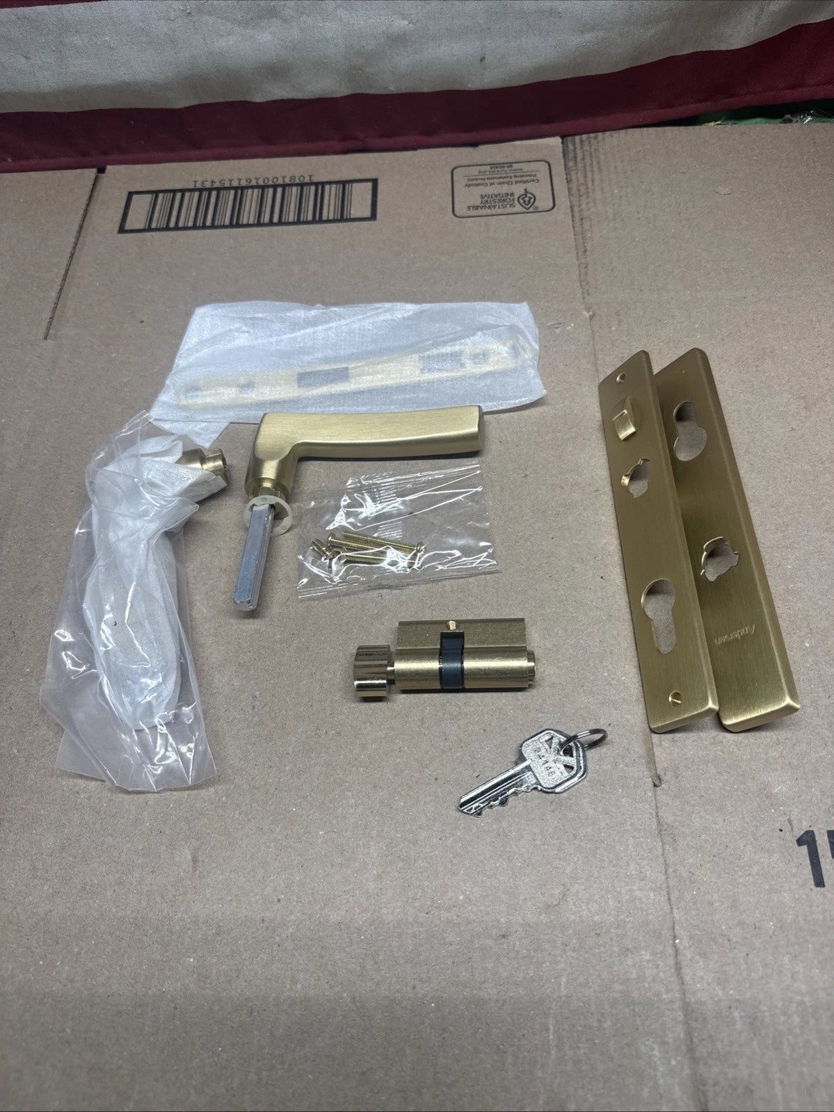 ANDERSEN Storm Door Handle Set Brushed French Gold Modern Handle Set - 93170