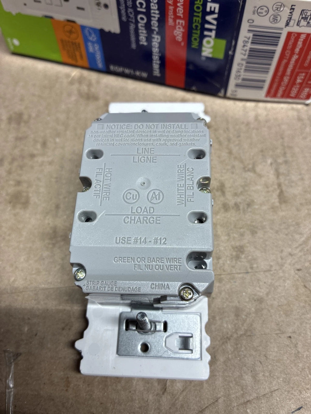 Lever Edge 15 Amp 125 Volt Self-Test Tamper/Weather Resistant GFCI Duplex Outlet
