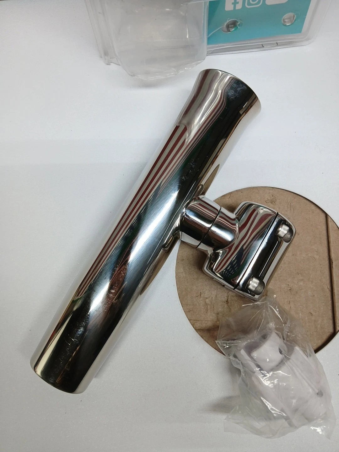 TACO Stainless Steel Clamp-On Adjustable Rod Holder - Fits 7/8" & 1" O.D. Tubin