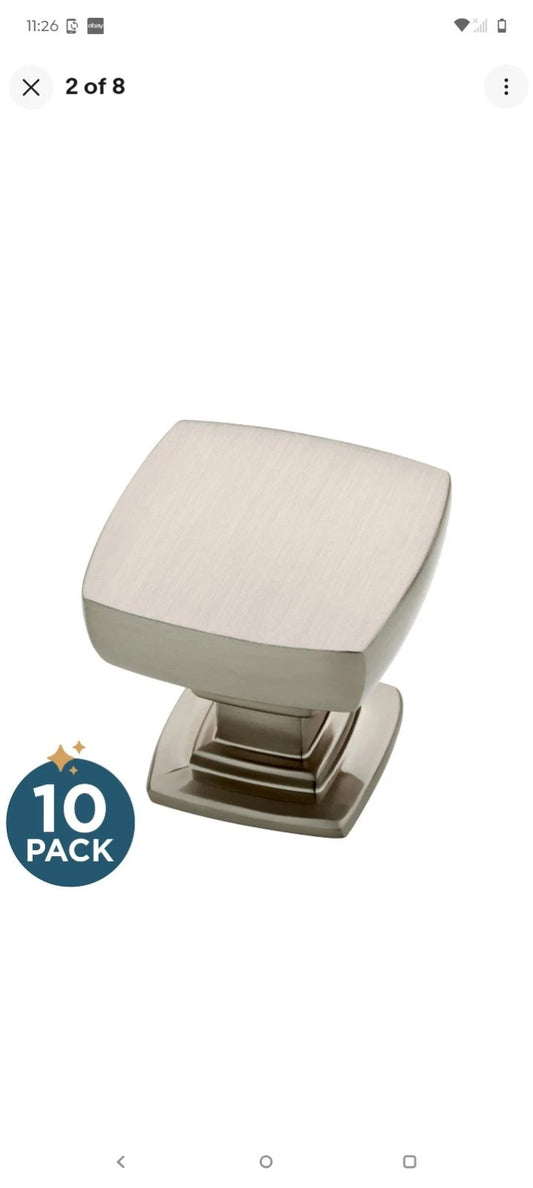 Webber (10-Pack) Cabinet Knobs | Brushed Nickel Handles for Dresser Furniture Ob