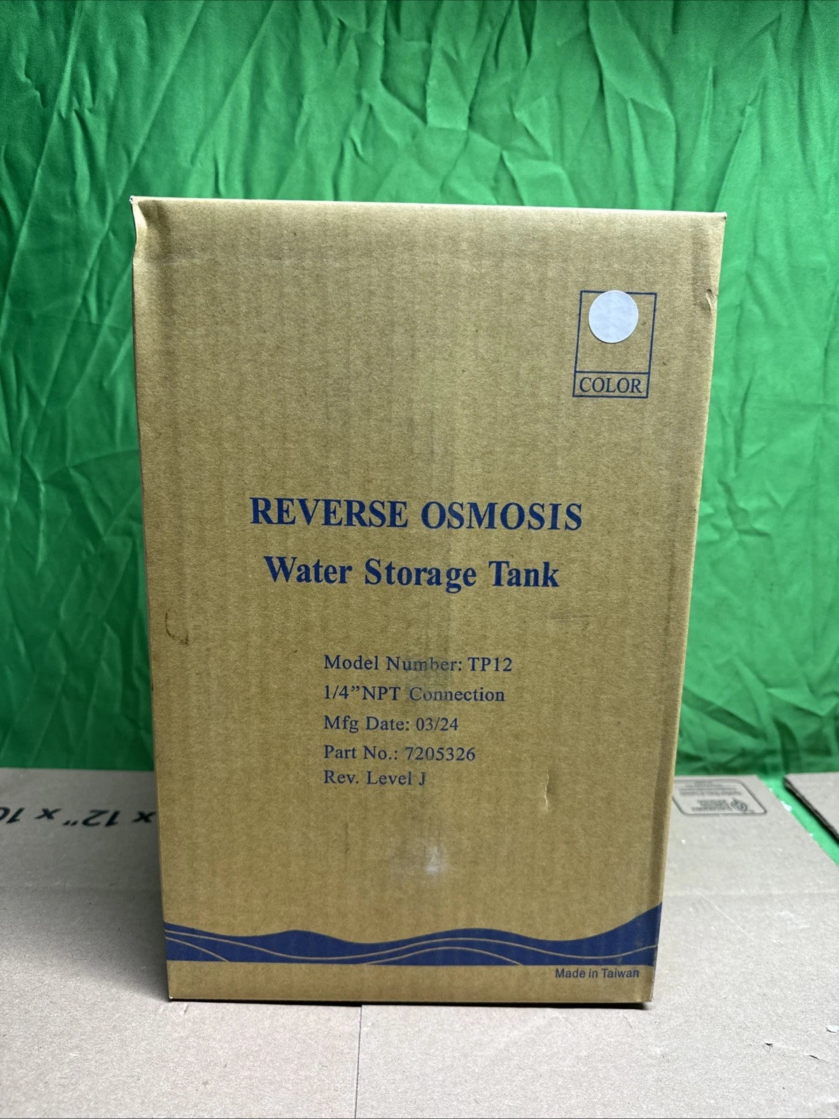 Reverse Osmosis Water Storage Tank TP-12 1/4" NPT Connection 7205326