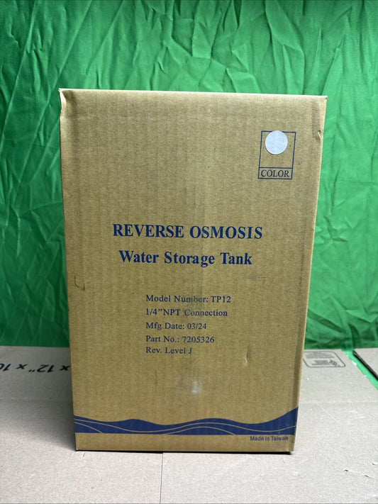 Reverse Osmosis Water Storage Tank TP-12 1/4" NPT Connection 7205326