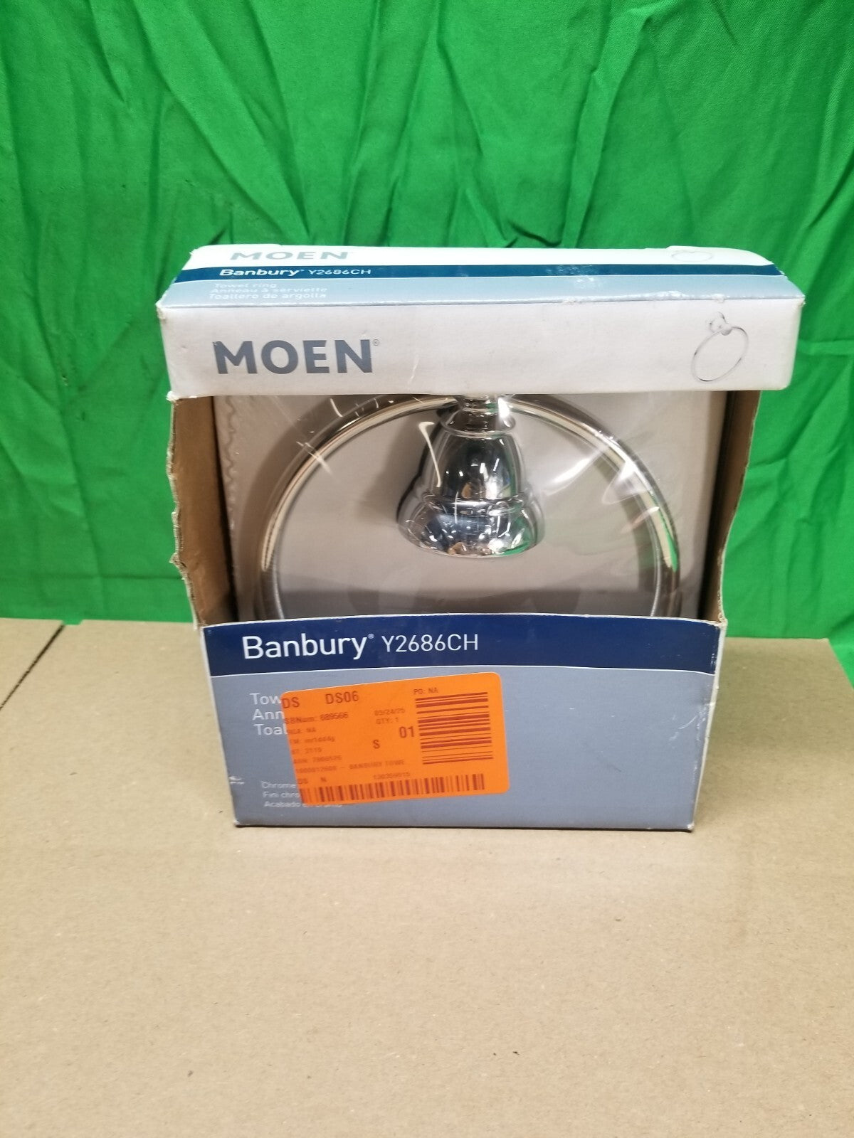 Moen Y2686CH Banbury Bathroom / Kitchen Towel Ring, Chrome Finish