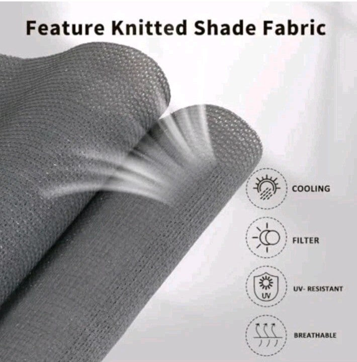 Outdoor Sunshade Roller Shade 5'W x 8'H (60" Wx96 H), 60"W x 96"H Dark Grey. OB