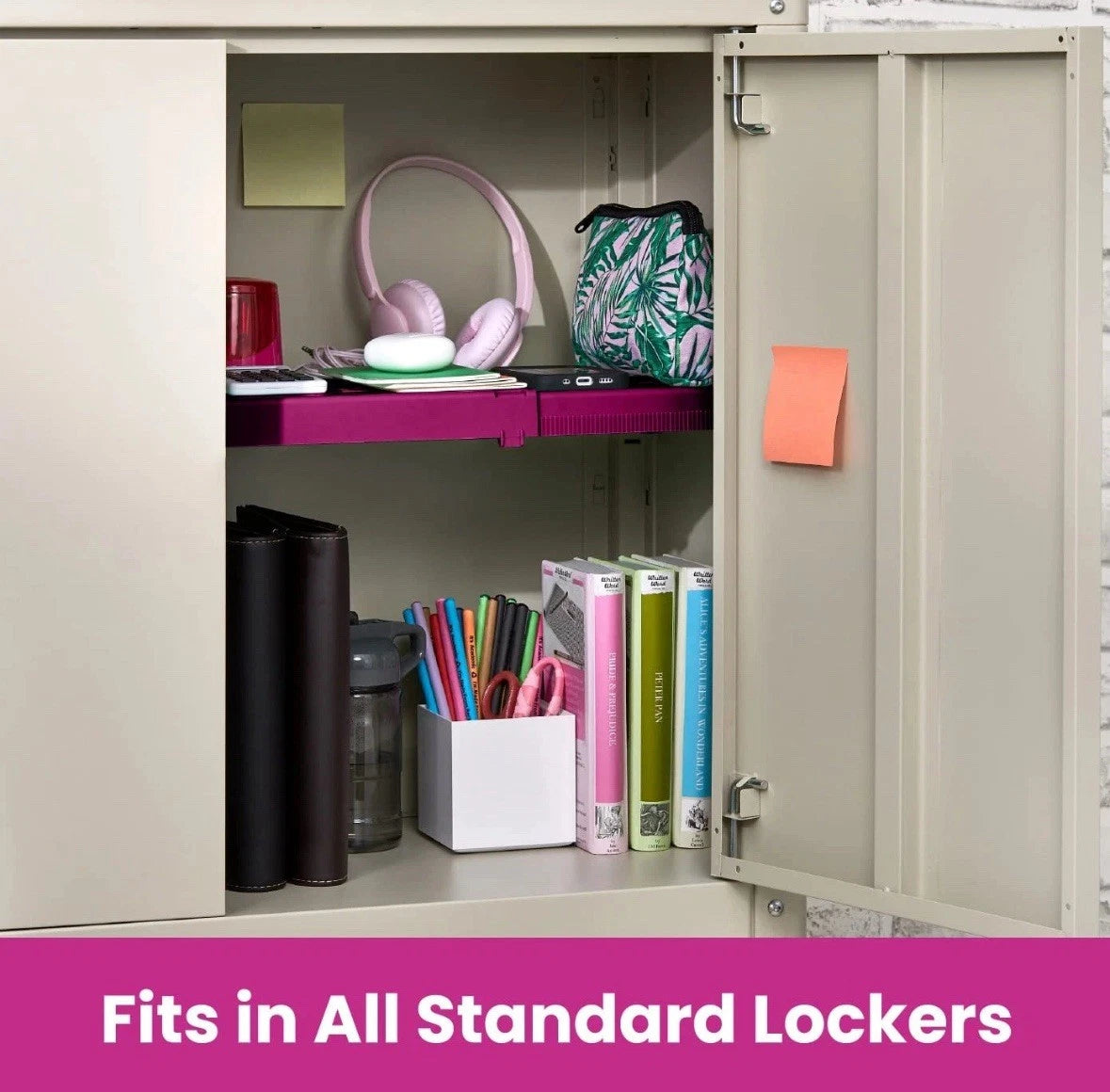 Adjust-A-Shelf Locker Shelf Extends to Fit Your Locker Easy to Use.