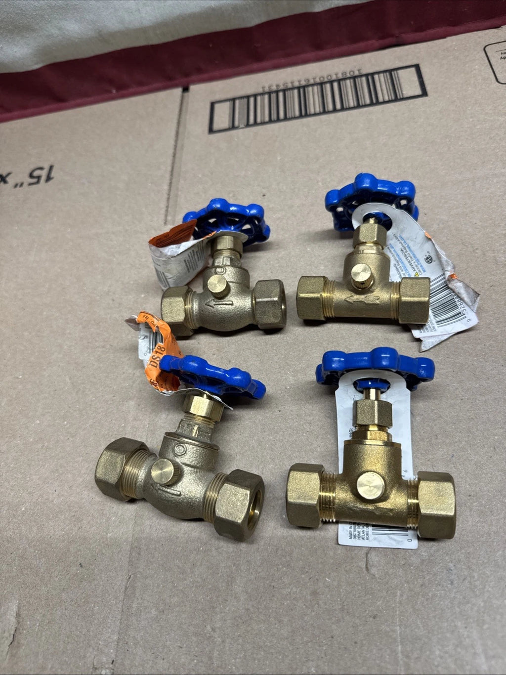 4 Pack Everbilt 1/2 in. Brass Stop & Waste Valve 105-61EB NEW