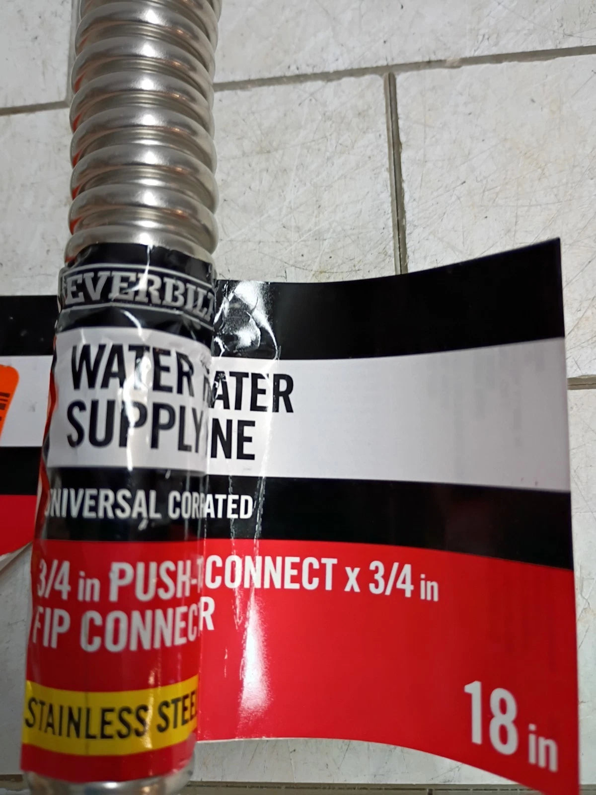 Everbilt 3/4 in x 3/4 in. FIP 18" Water Heater Connection Kit New Open Box.