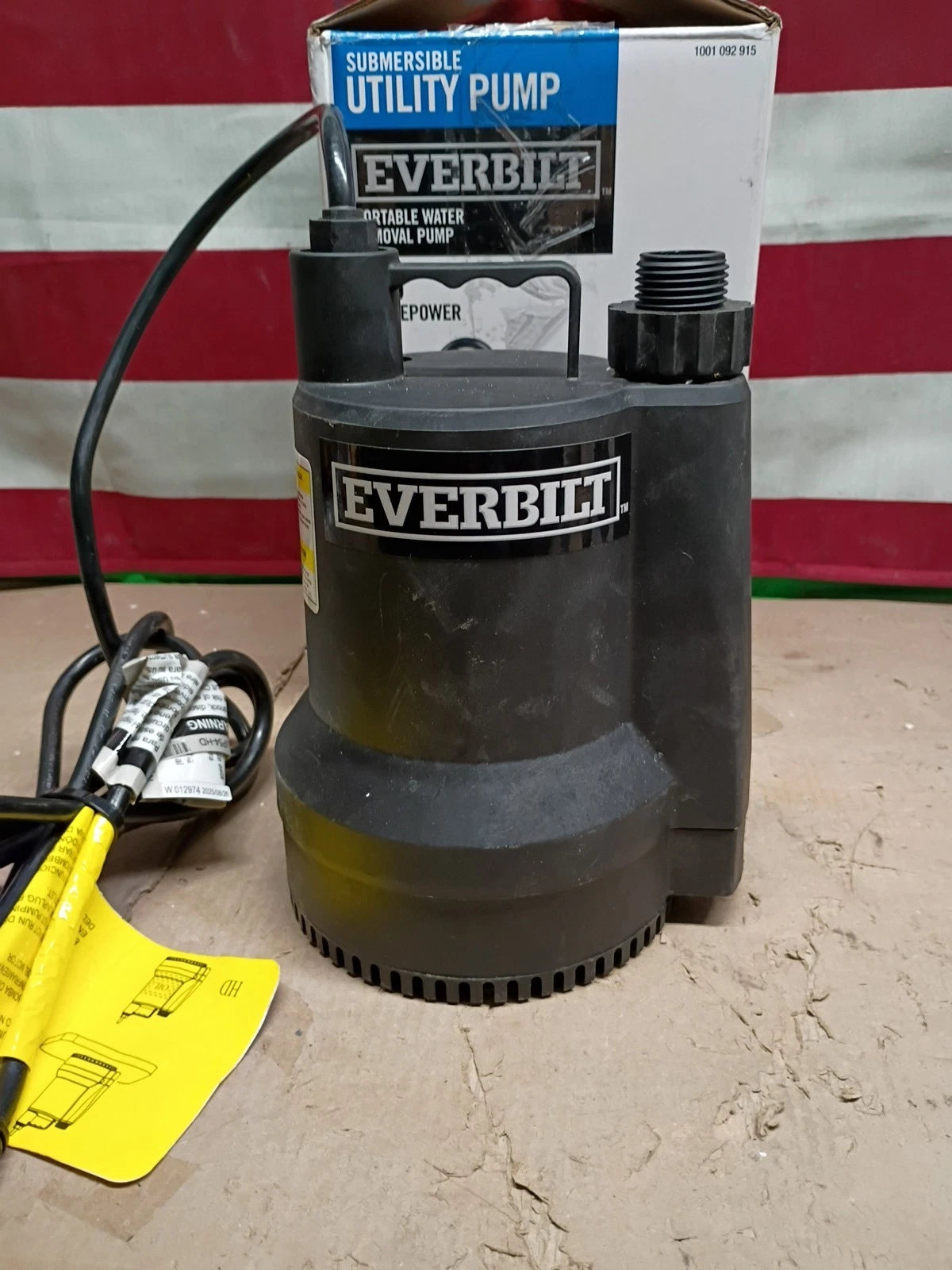 Everbilt SUP54-HD 1/6 HP Plastic Submersible Utility Pump, Open Box,