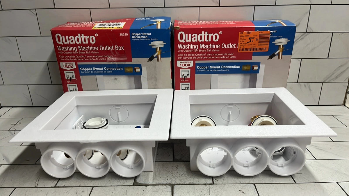 QTY of 2 Oatey 38529 Washing Machine Outlet Box 1/2 sweat Connection Brass