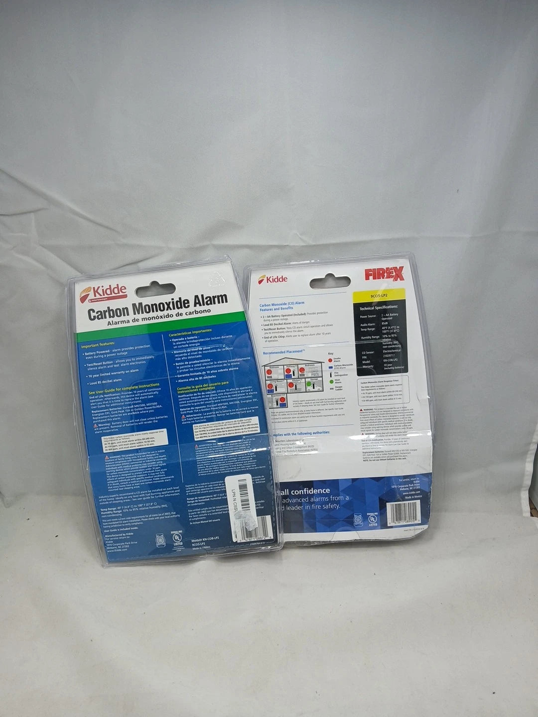 2x Kidde Carbon Monoxide Alarm Battery Operated CO Detector Monitor 9C05-LP2 New