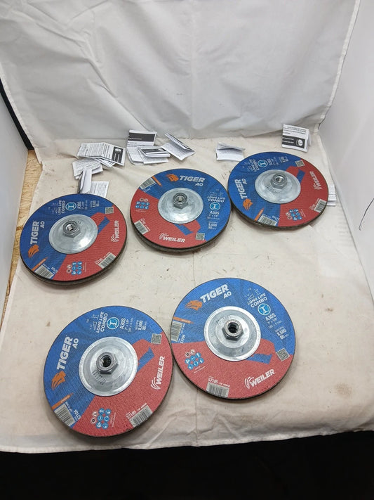10Pk Weiler 57104 7" Cut/Grind Wheel 1/8" 5/8-11A T27 30GR A0, Box of 10 New OB