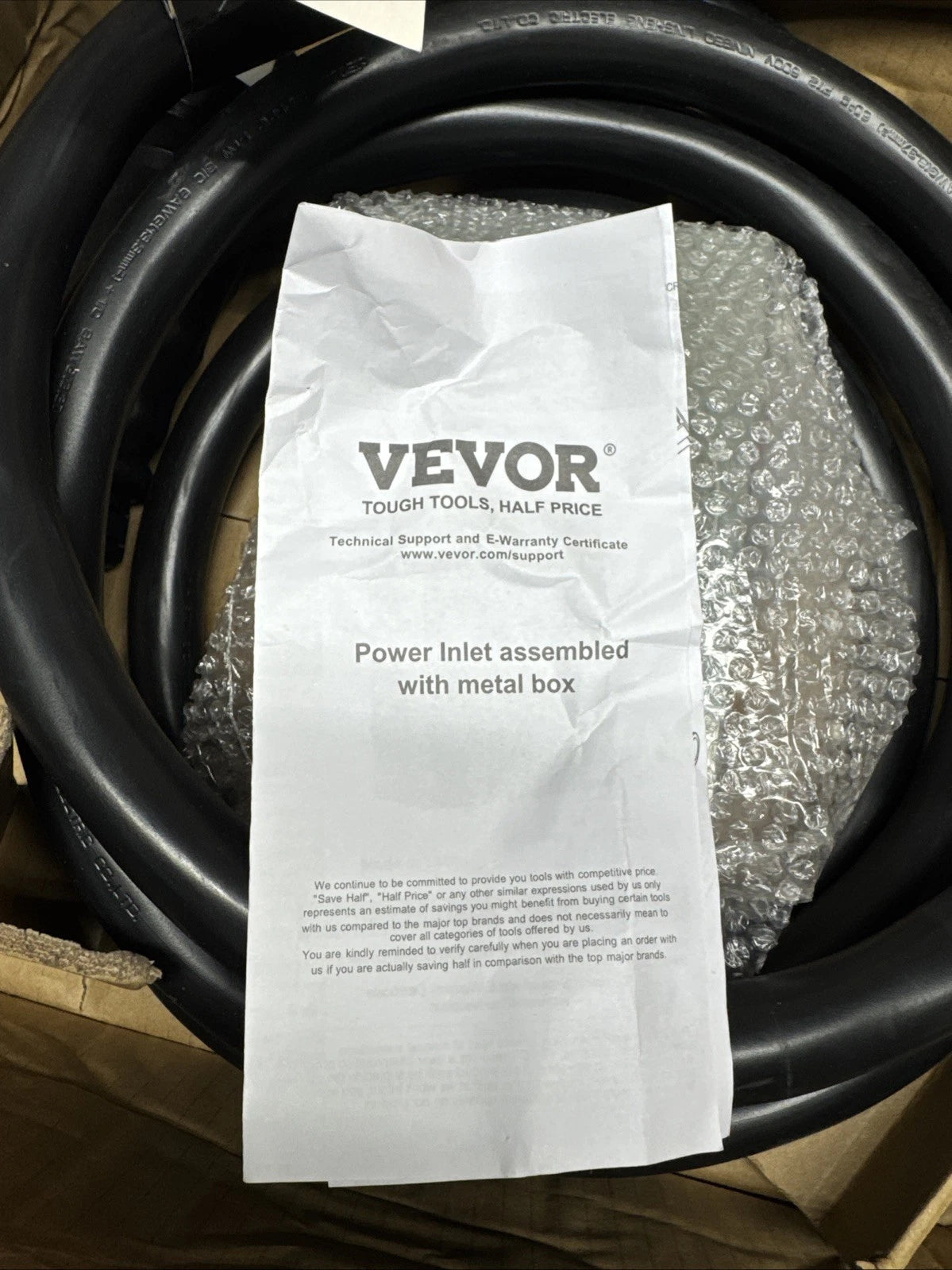 VEVOR 50 Amp Generator Cord and Power Inlet Box Kit, 50FT, NEMA...