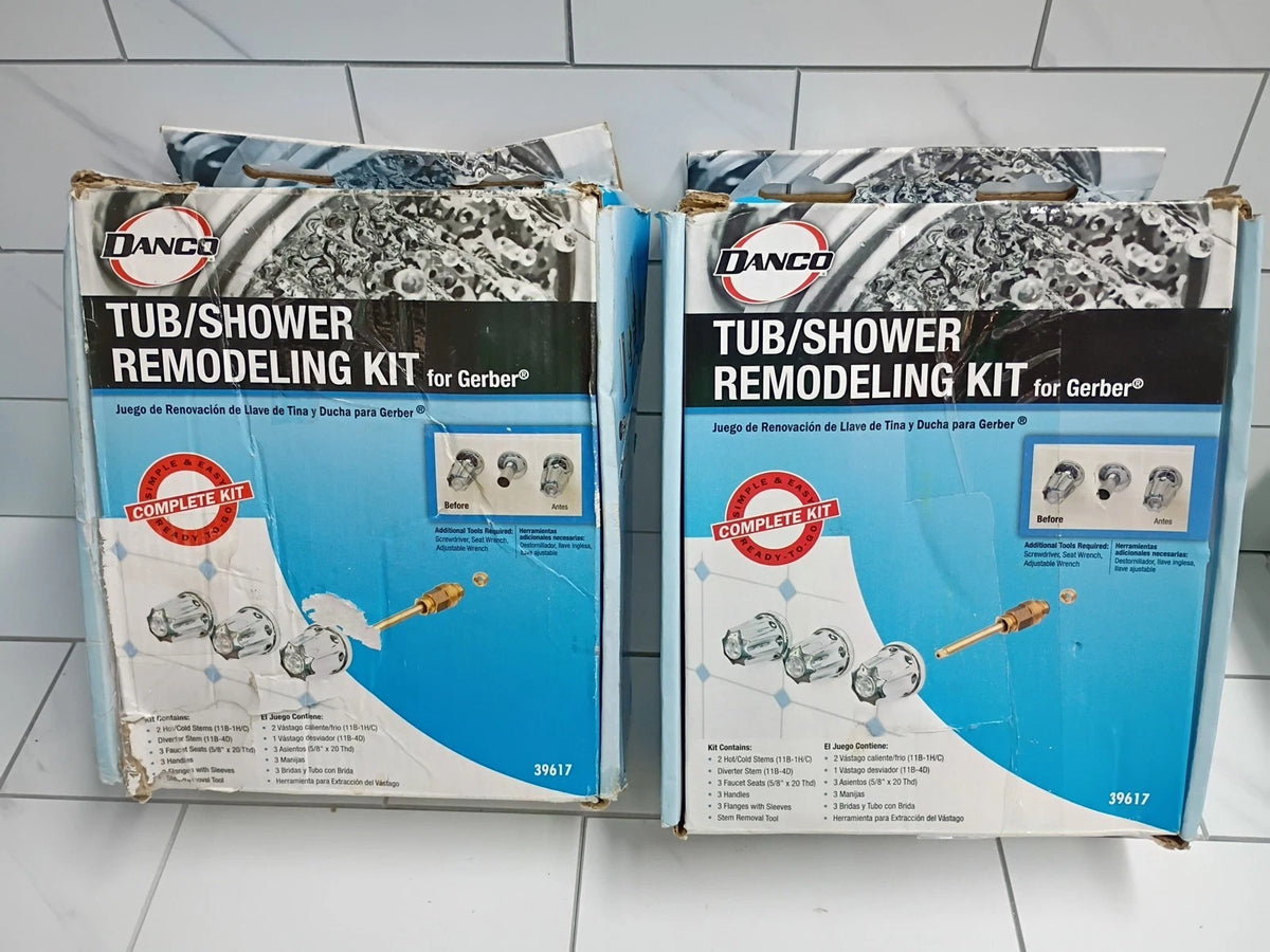 2pk DANCO 39617 GERBER HANDLE TUB SHOWER FAUCET REMODEL REBUILD FULL KIT New OB