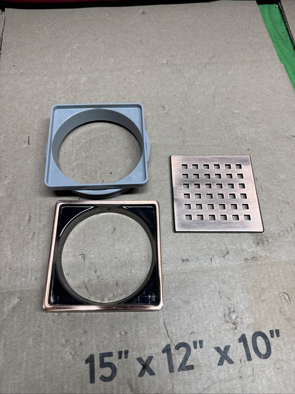 Everbilt Watershield Shower System 4 in. Bronze Square Grid Drain Grate