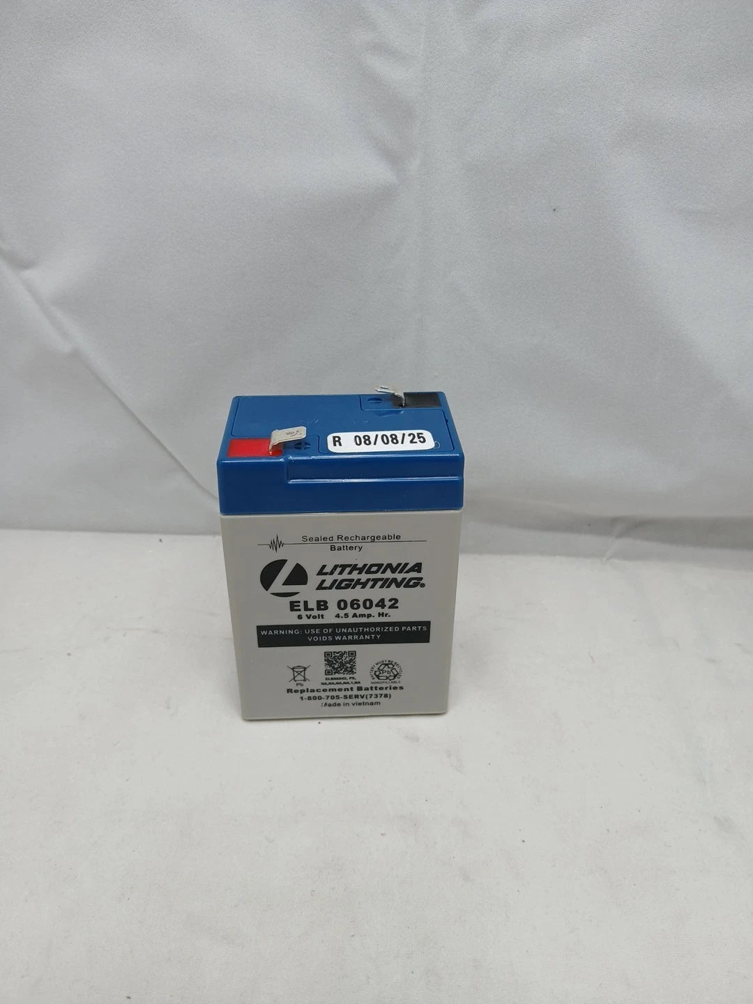 Lithonia Lighting Emergency Replacement Battery, 6 Volts, 4AH, Black