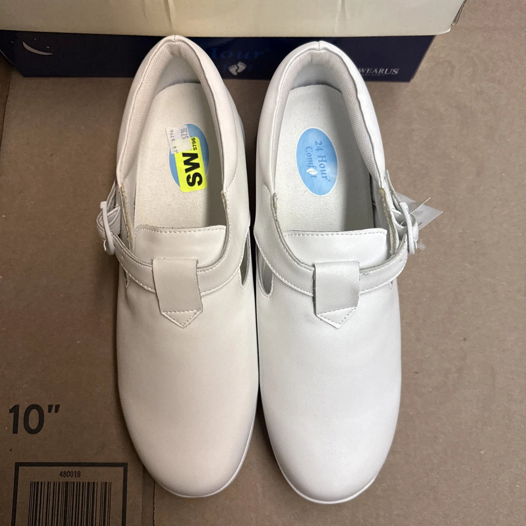 24 HOUR COMFORT Willa Women's Wide Width Leather Shoes size 11 nurse