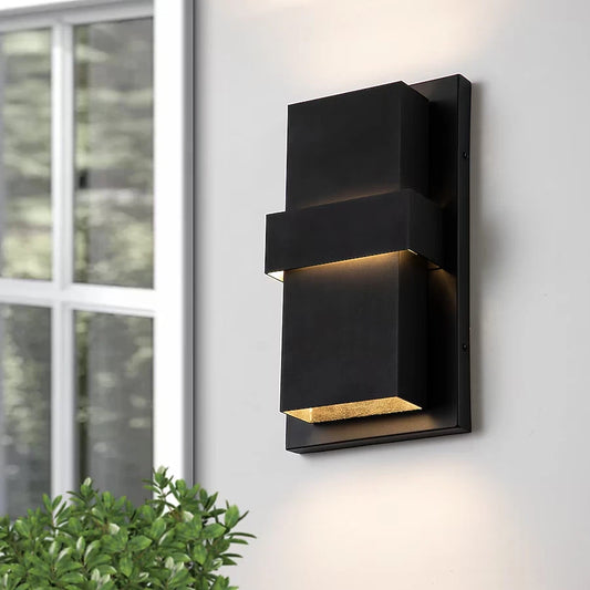 2Light Matte Black Aluminium LED Outdoor Wall Lantern LA2143-W