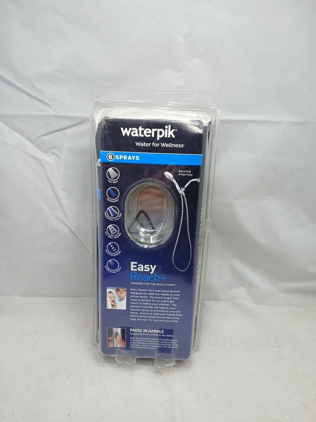 Waterpik 6-Spray 4.8 in. Wall Mount Handheld Adjustable Shower Head. Chrome