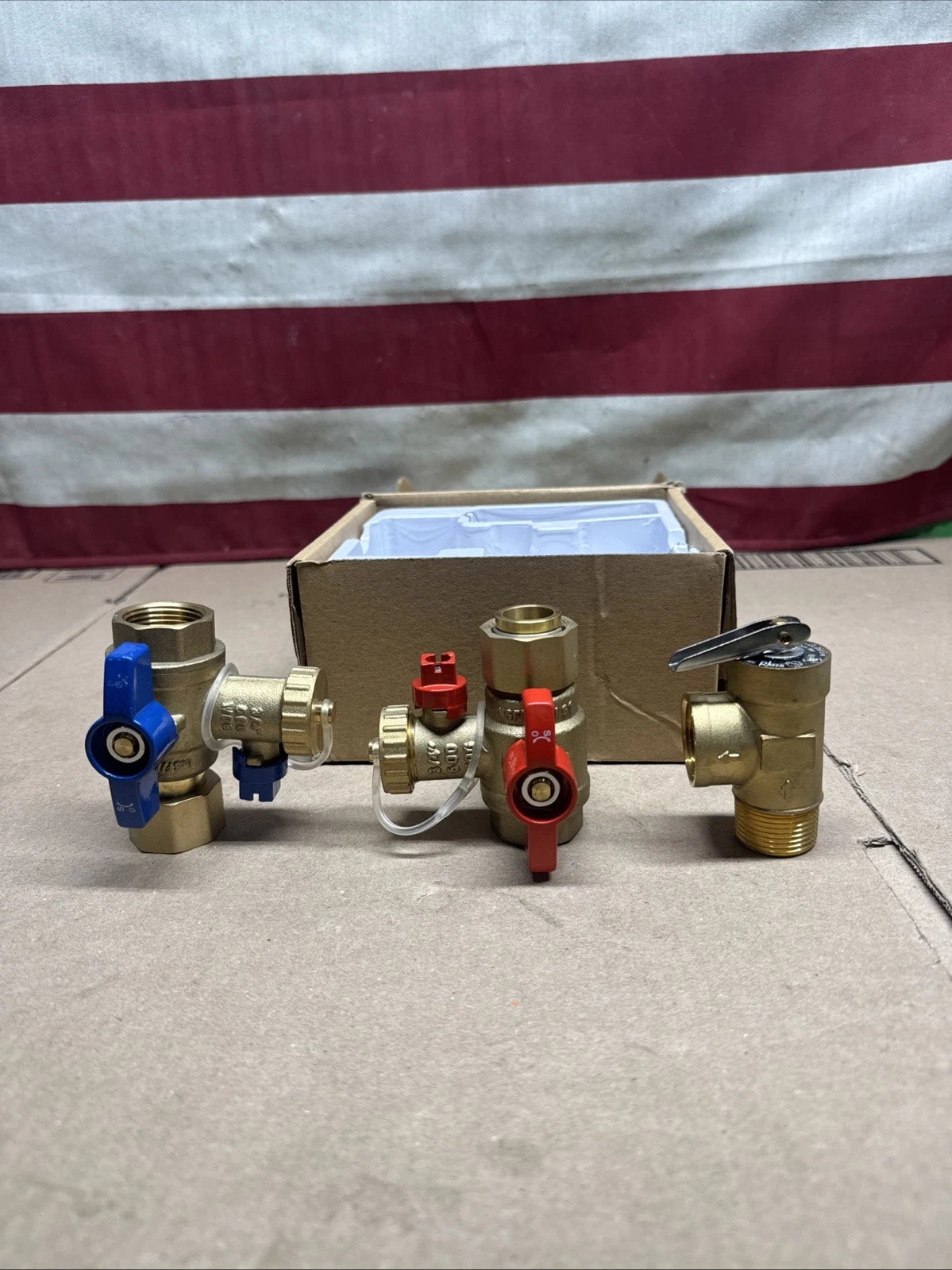 Rheem RTG20326 Brass Service Valve Kit 3/4" FIP Union x FIP, OB