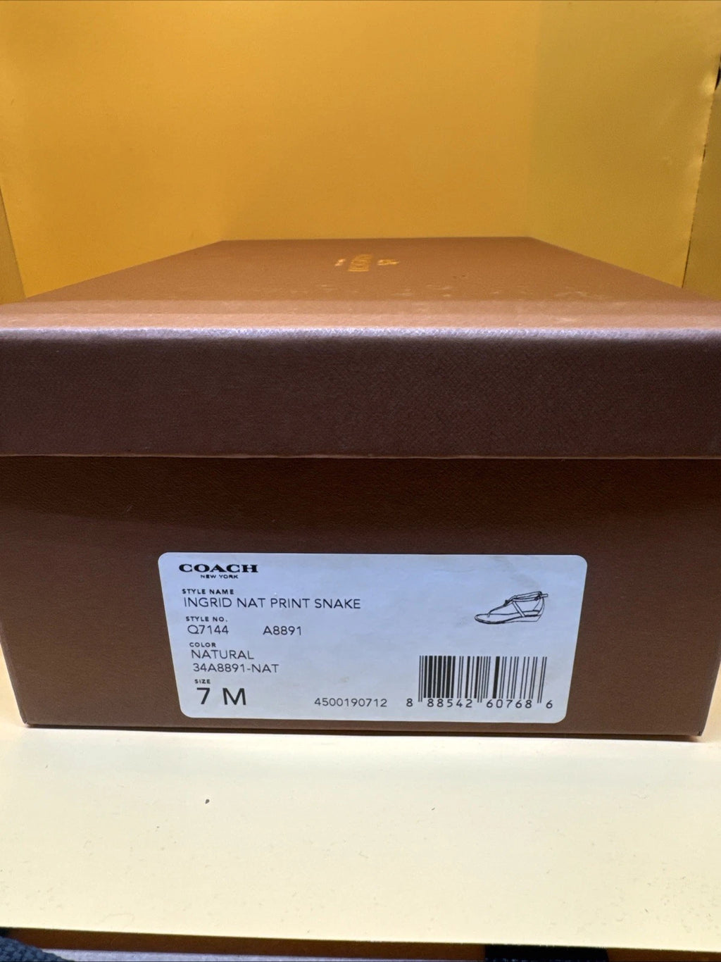 Coach New York Ingrid Natural Snake Print Sandals Size 7M Women's New With Box!