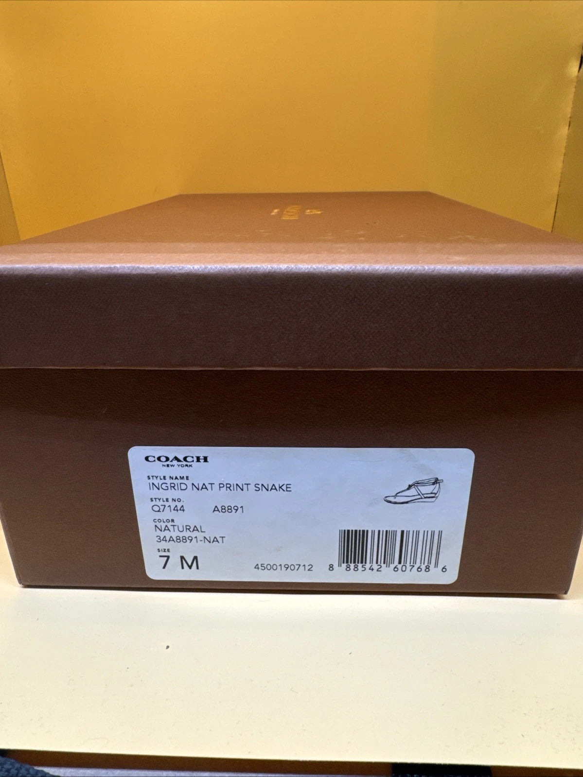 Coach New York Ingrid Natural Snake Print Sandals Size 7M Women's New With Box!